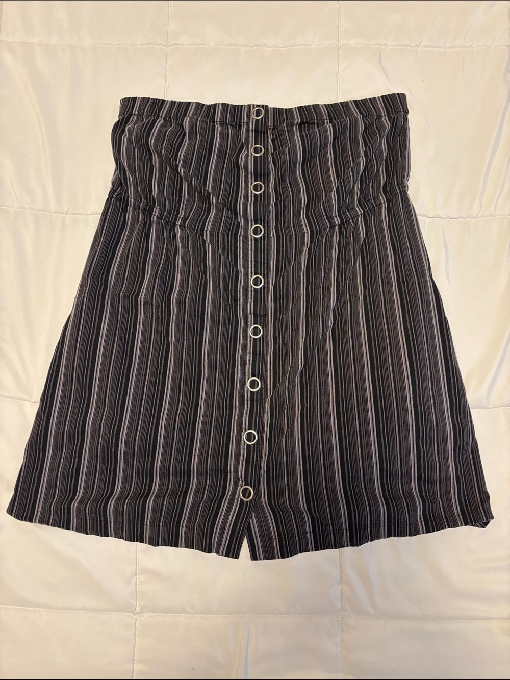 Free People Black Striped Strapless Dress